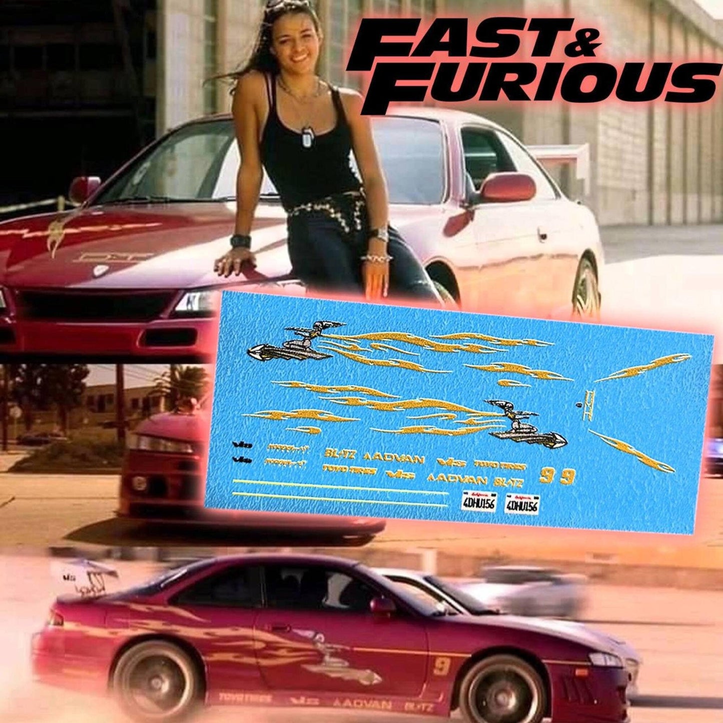 1/64 1/24 Fast&Furious Letty's s14 Waterslide Decals for HW models