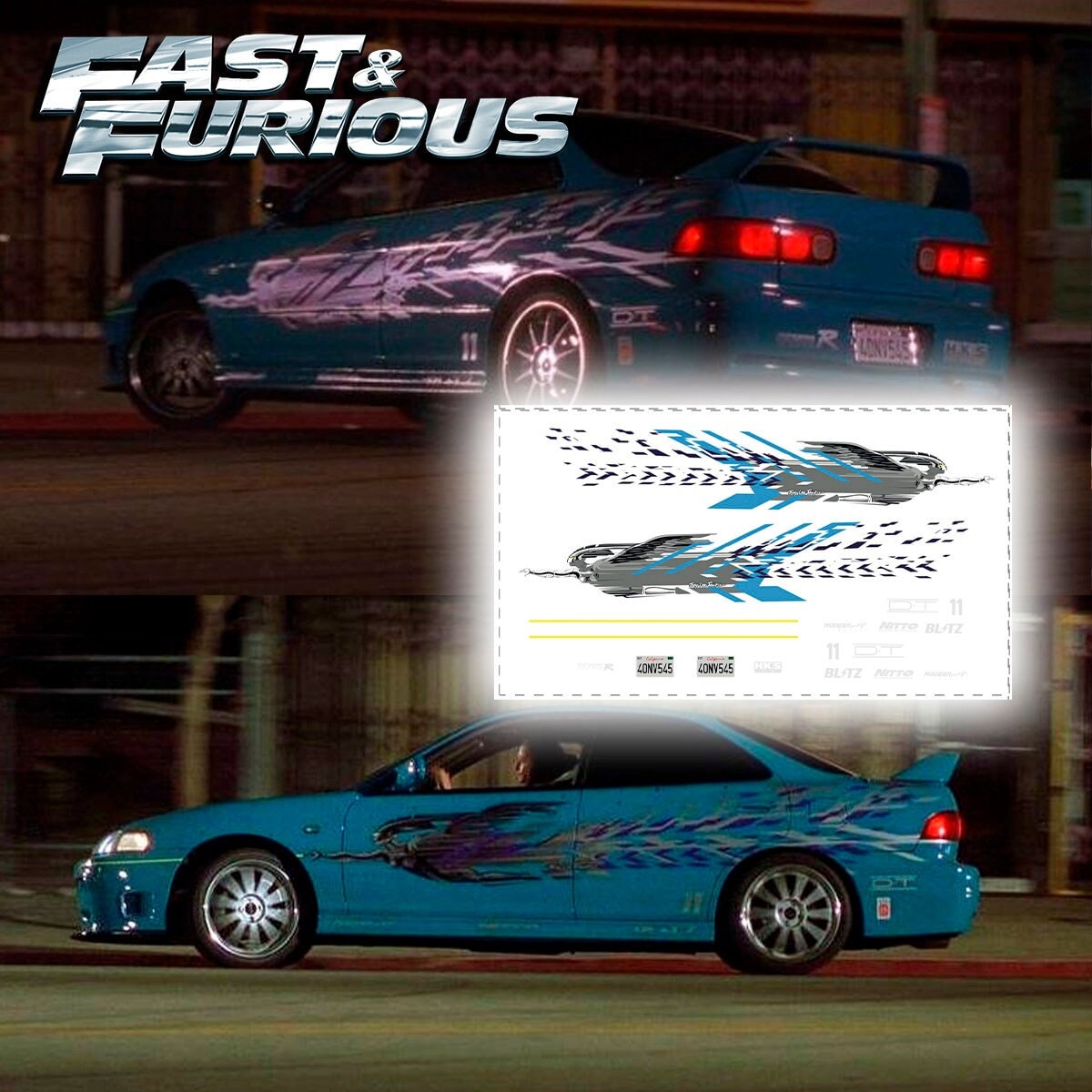 1/64 1/24 Mia's Integra livery Waterslide decals for Hot Wheels/Matchbox 1:64
