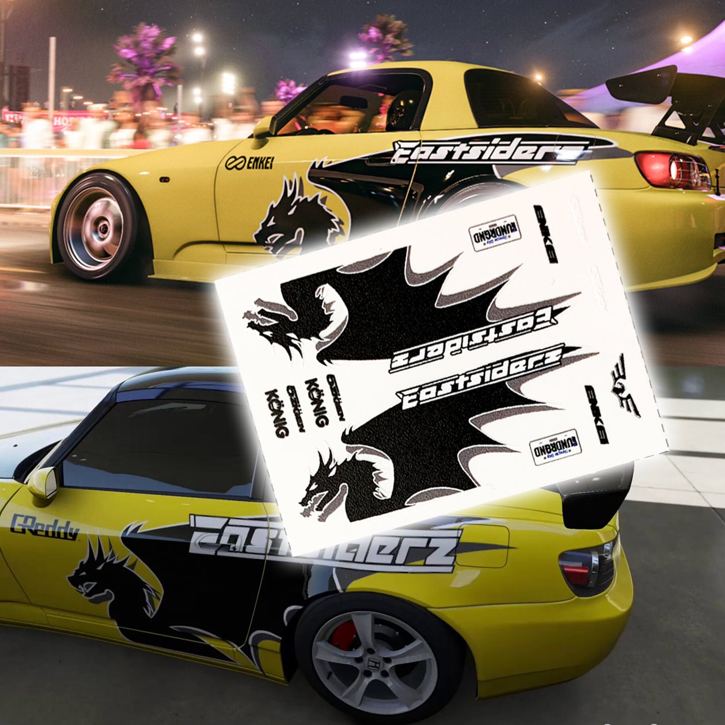 1/64 1/24 Need for Speed Eastsiders Skyline r34 & Team White Toner Waterslide decals