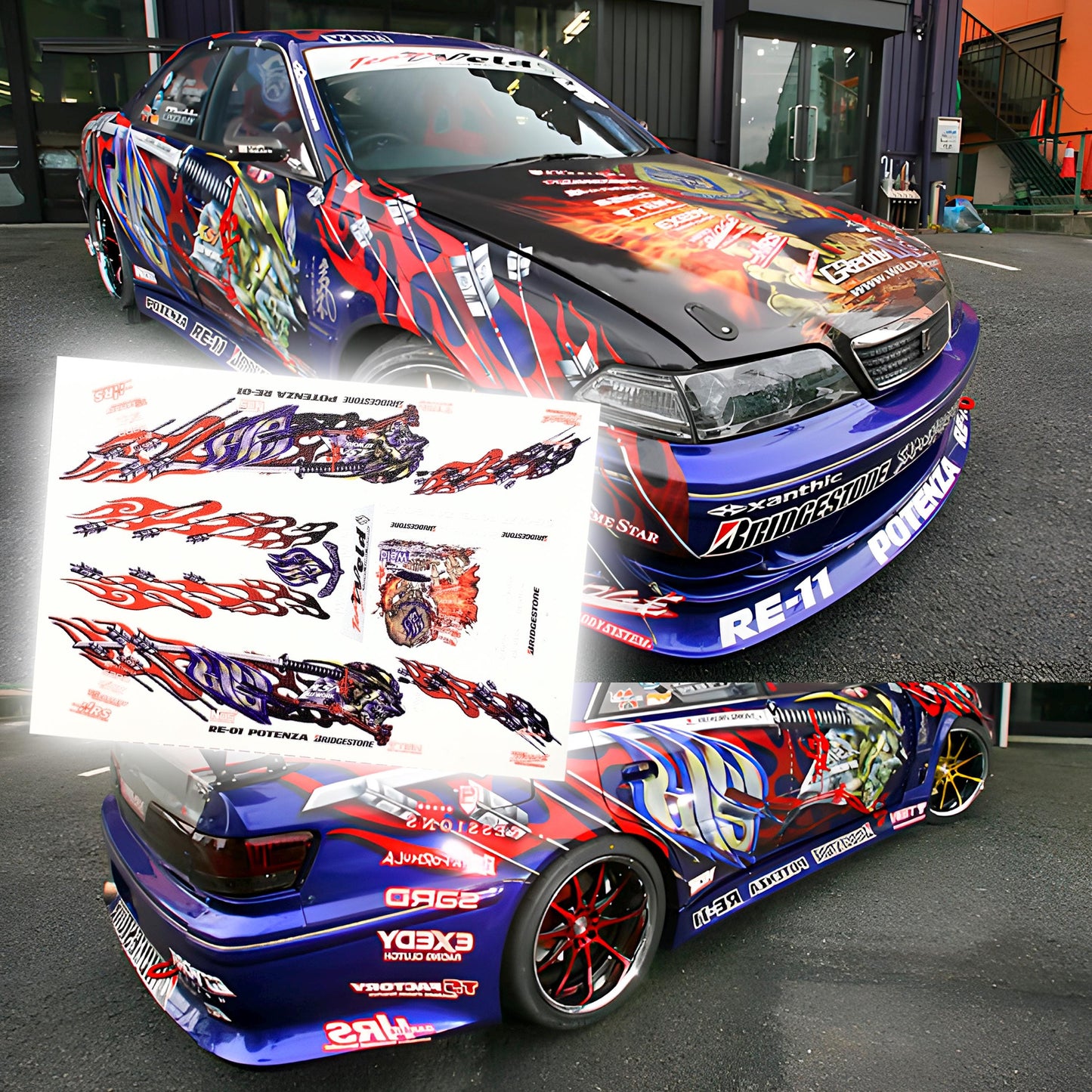 1/64 & 1/24 Weld Toyota Mark 2 D1GP Waterslide decals 1:64 HW/Matchbox
