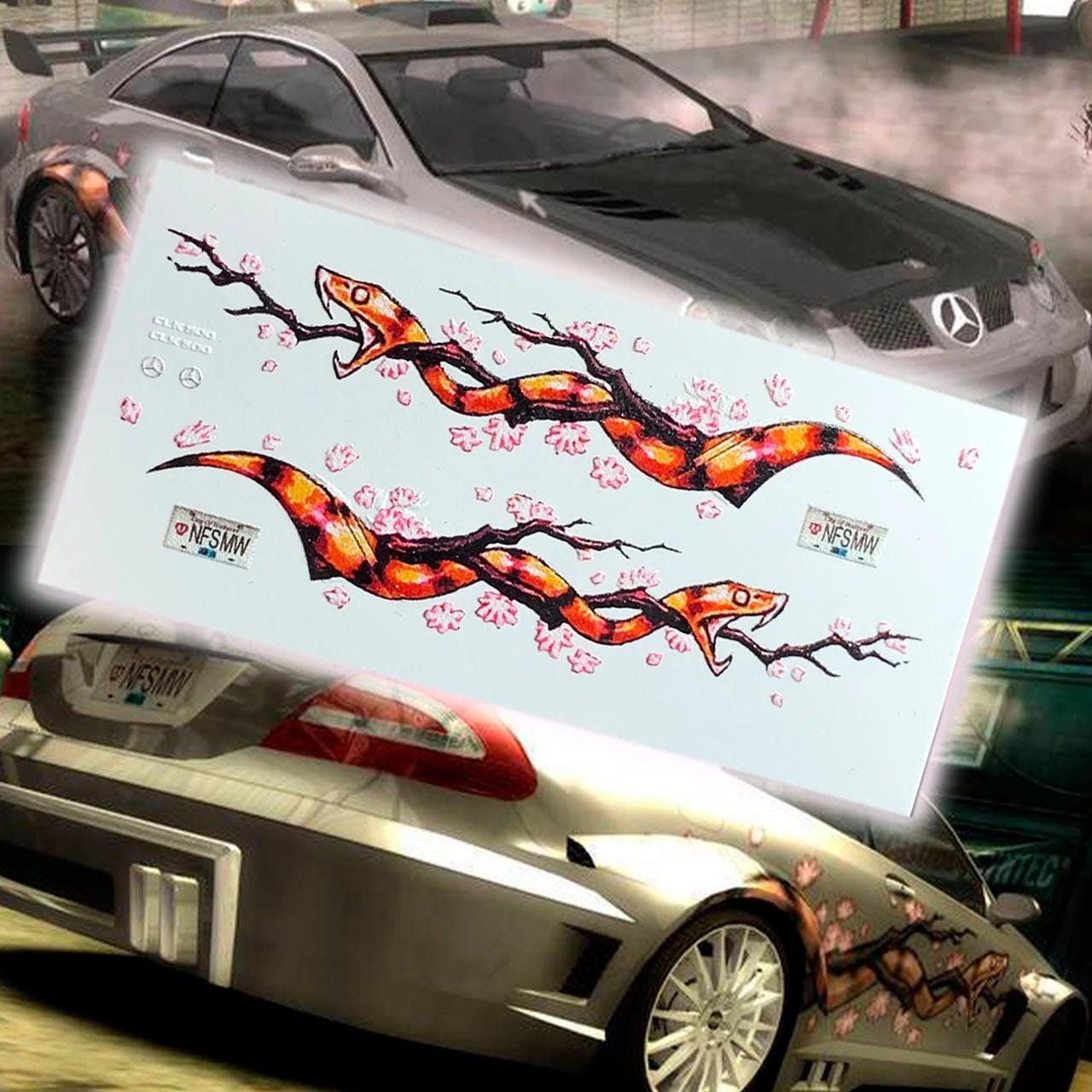 Need for Speed MW Kamikaze's Mercedes decal set 1:64 designed for HW/Mtchbx