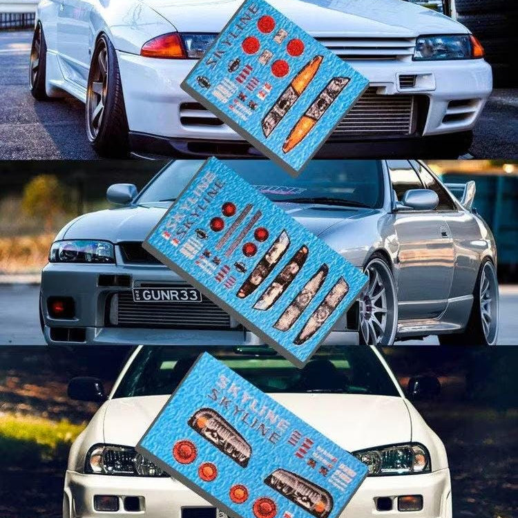 Skyline R32 R33 R34 Lights and badges Waterslide decals 1:64 for HW models