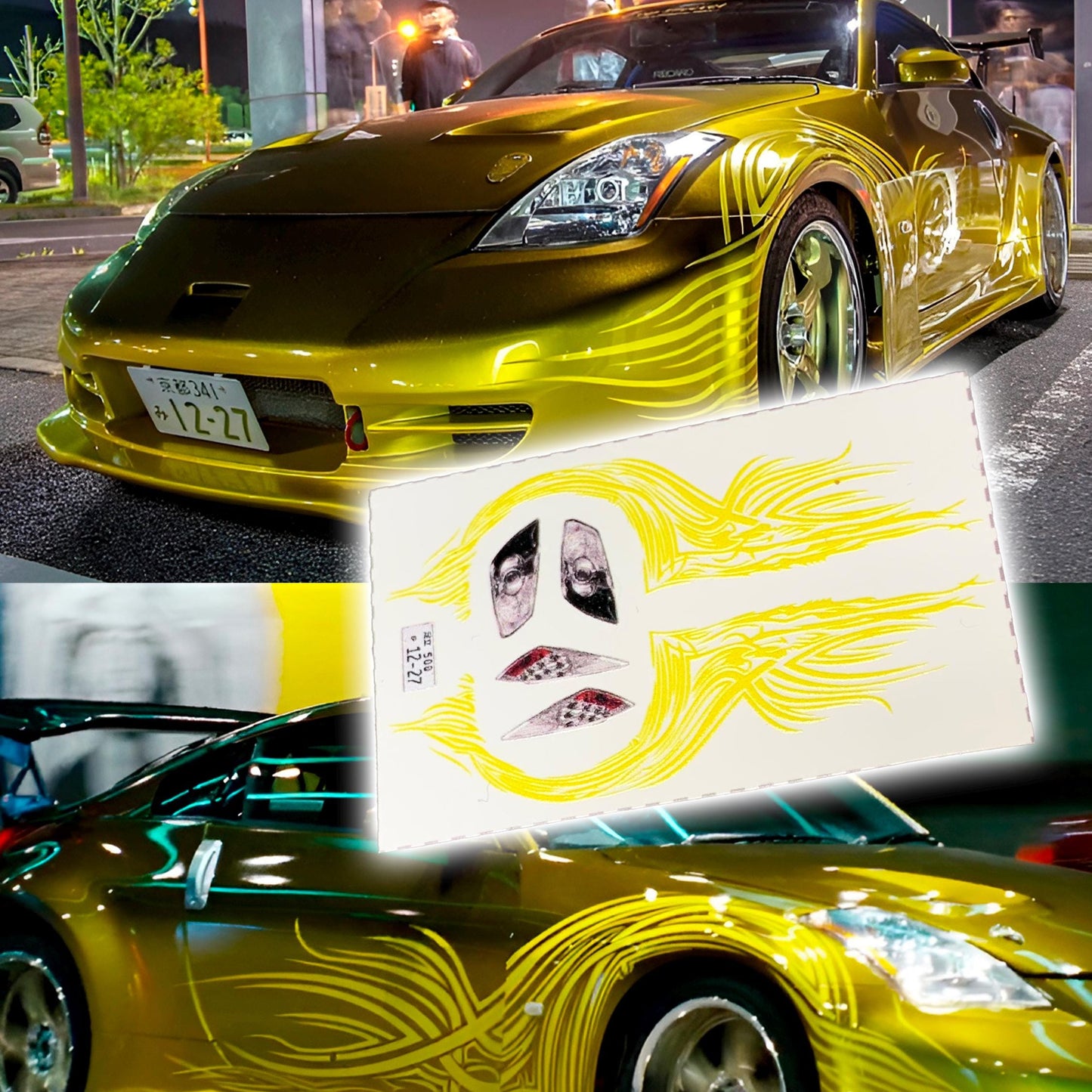 1/64 1/24 Tokyo Drift Morimoto's Nissan 350z | White Toner Waterslide decals 1:64