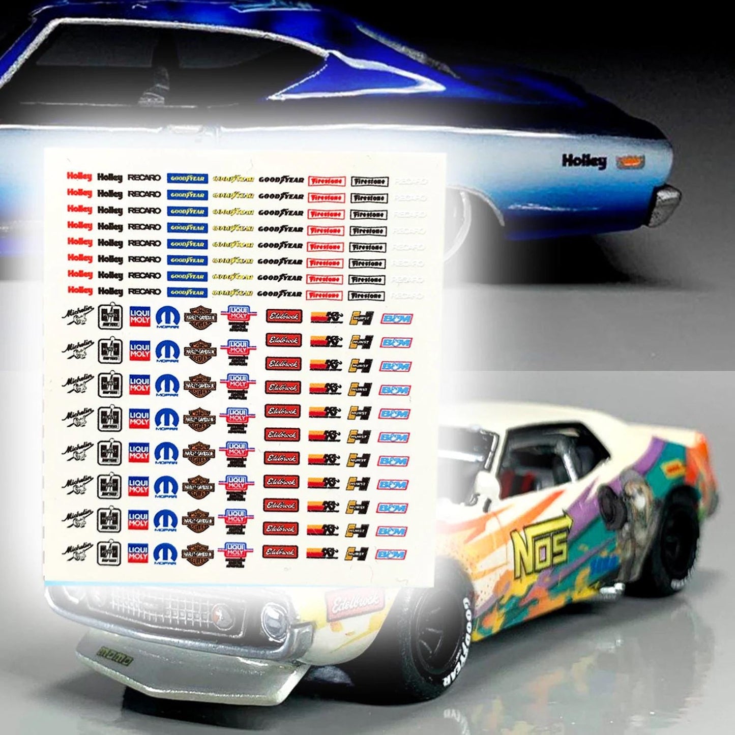 1/64 Tuners/Muscle cars/Euro Racing sponsors & perfomance sets Waterslide decals for 1:64 scale