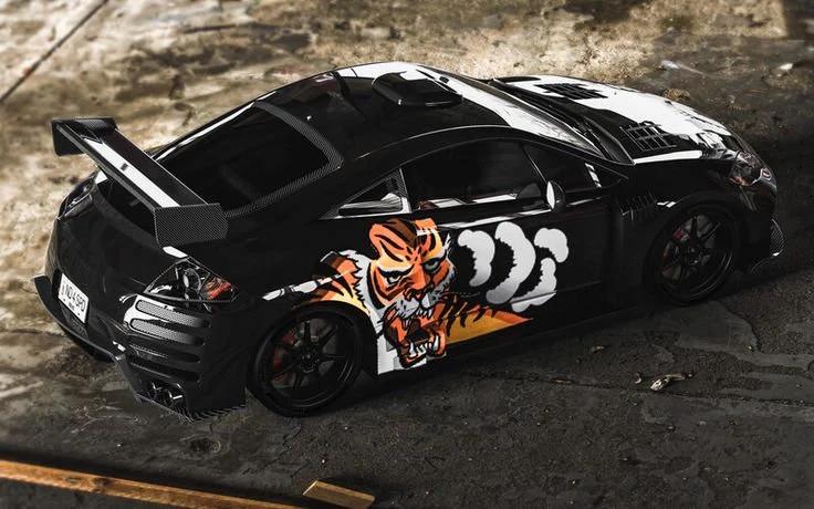 Need for Speed Most Wanted Big Lou's Eclipse White Toner Waterslide decals for 1:64 scale