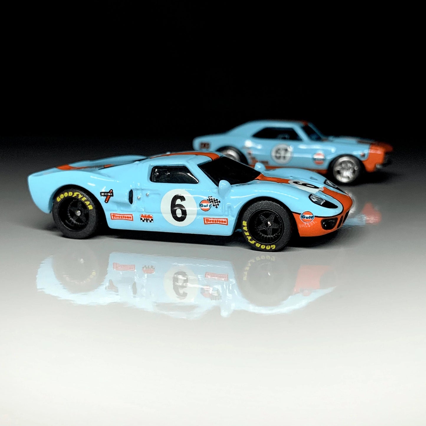 Gulf Racing livery White Toner Waterslide decals for HW 1:64 Gulf Porsche Ford GT40 Camaro