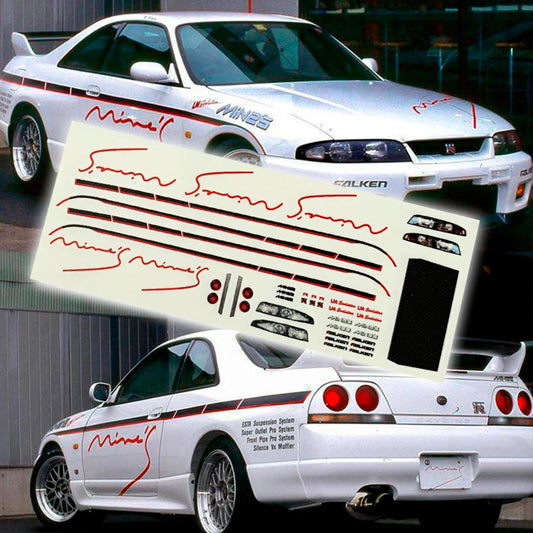 1/24 1/64 Nissan Skyline Mine's White Toner Waterslide decals
