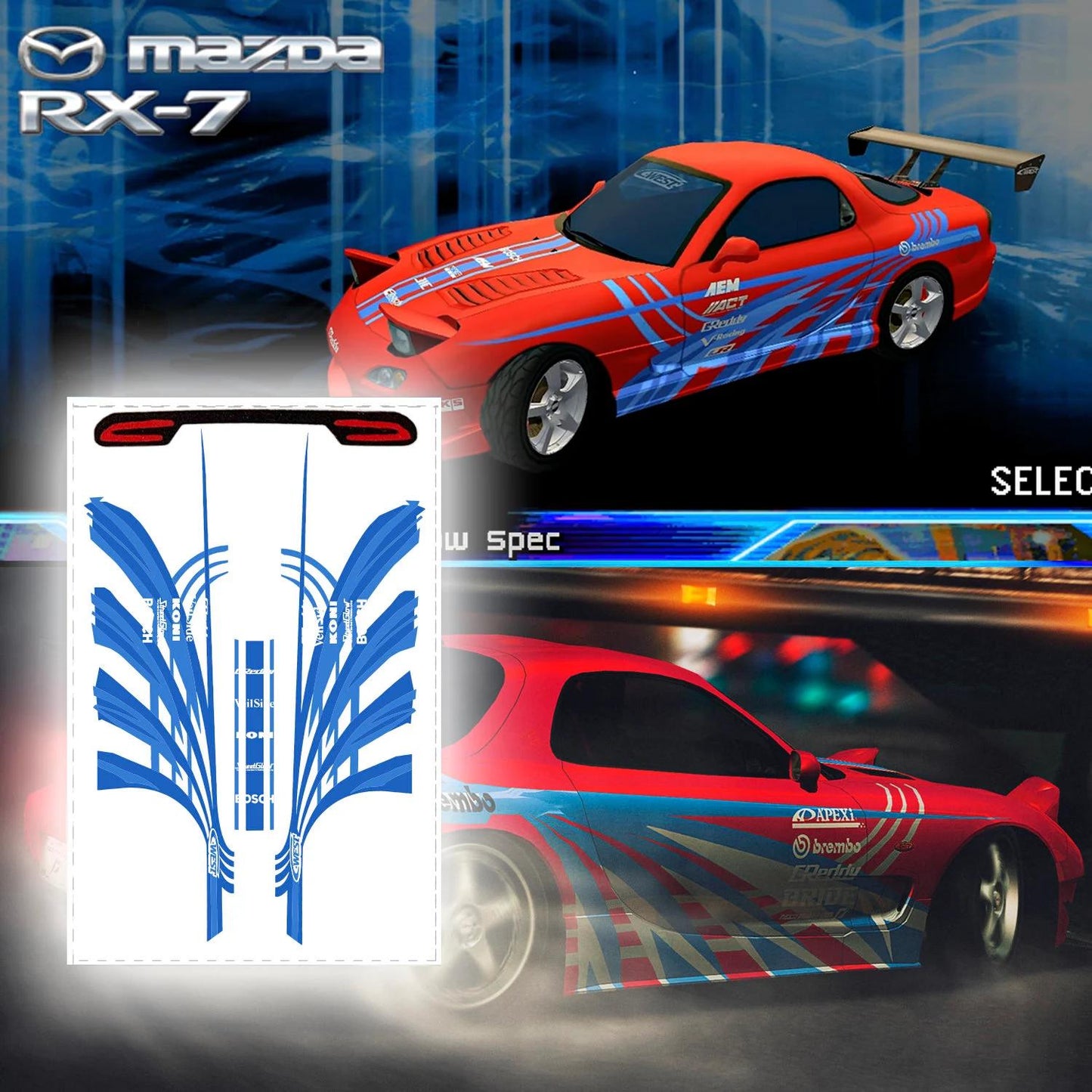 1:64 Street Racing Syndicate White Toner Waterslide decals for scale Skyline R34/ Mazda Rx7/ Subaru STi/ Toyota Supra/ Lexus