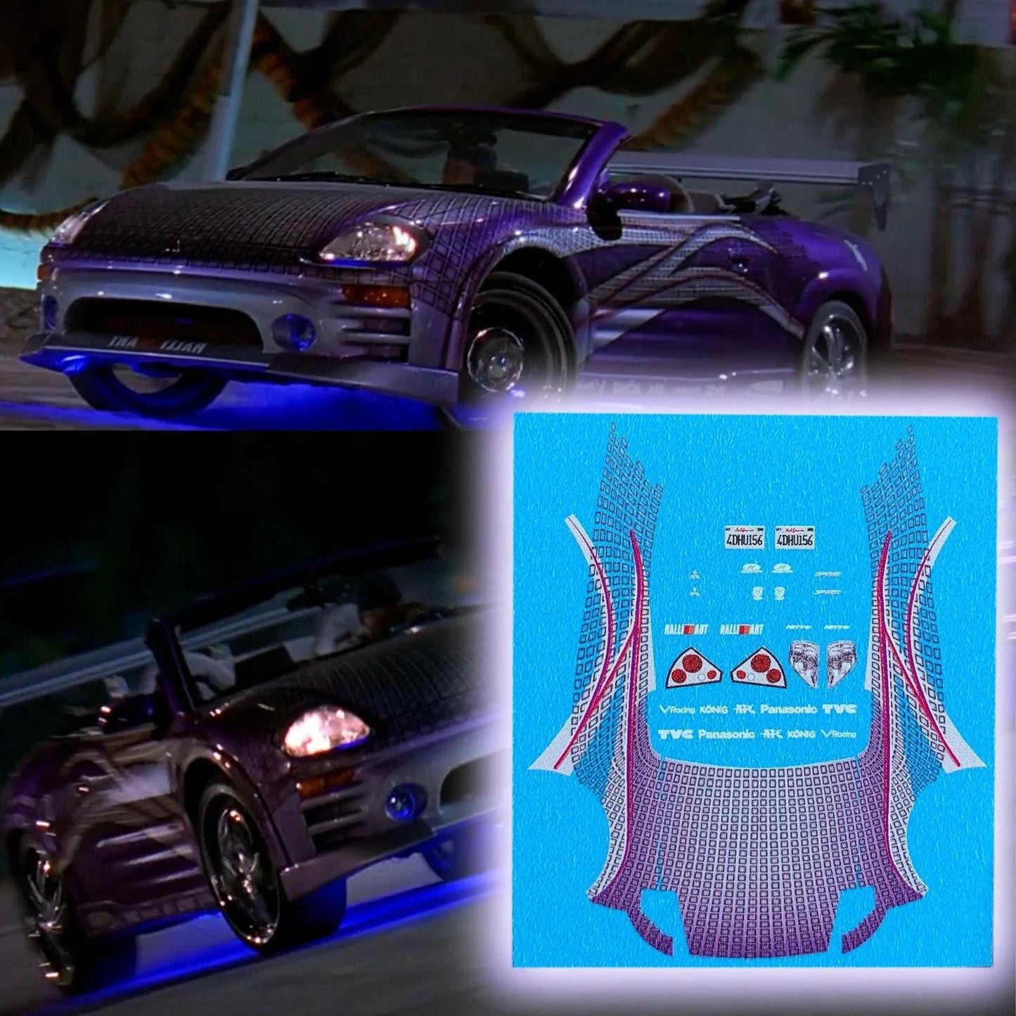 1/64 Roman's Eclipse Fast&Furious Waterslide Decals for 1:64 scale