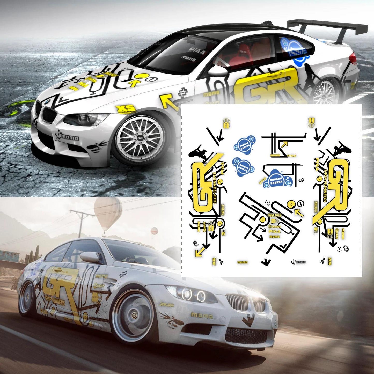 Need for Speed ProStreet BMW M3 e92 Ray Krieger grip king Waterslide decals 1:64