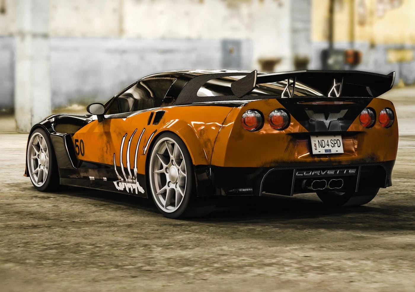 Need for Speed MW White Toner Webster's Corvette Waterslide decals for 1:64 scale