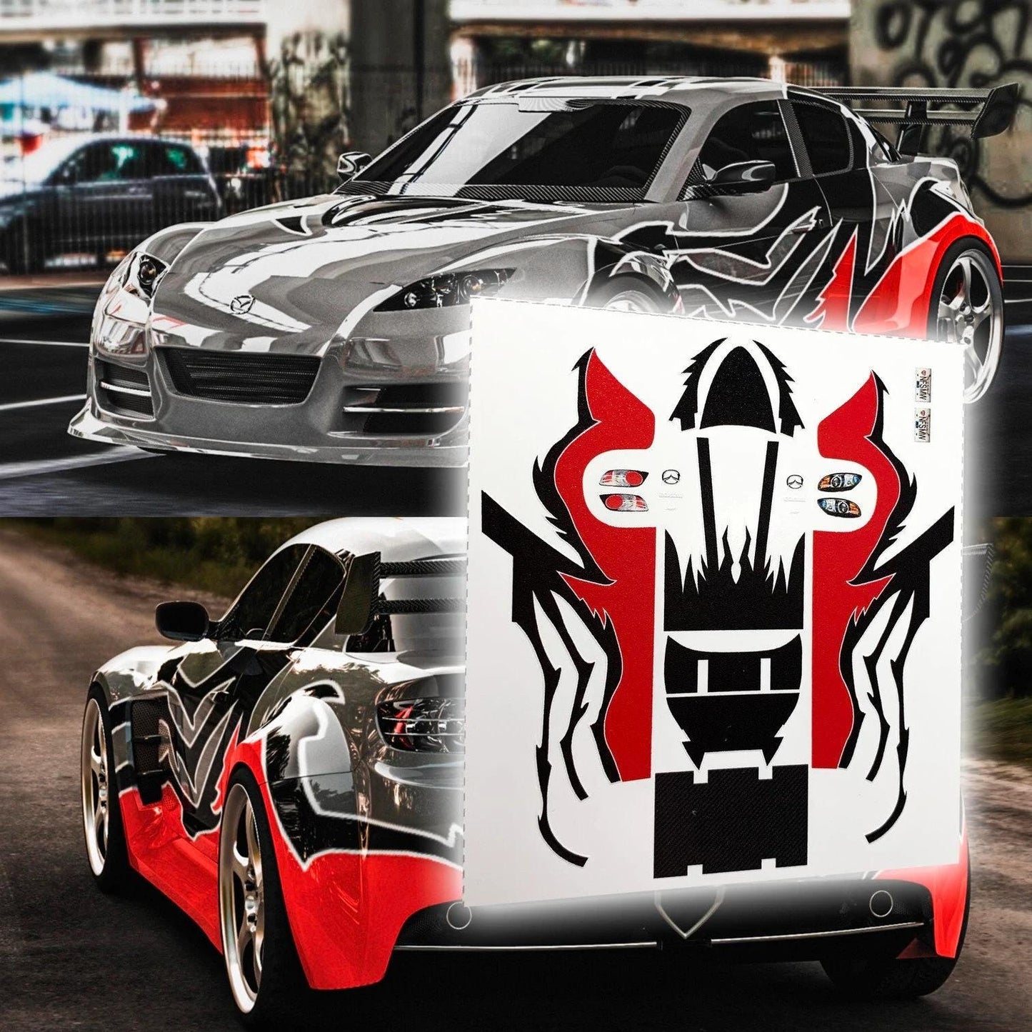 Need for Speed Most Wanted Izzy's Mazda RX8 White Toner Waterslide decals for 1:64 scale