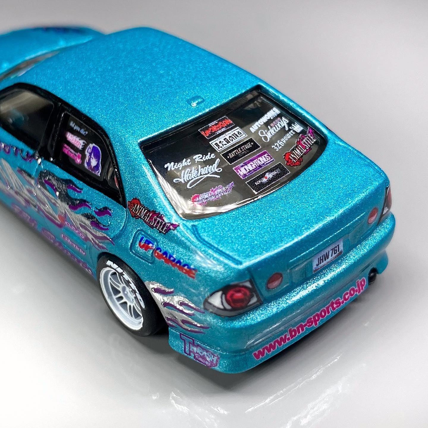 Jdm car Stickers Teams/Manga/Anime White Toner Waterslide decals for 1:64 or 1/24 scale