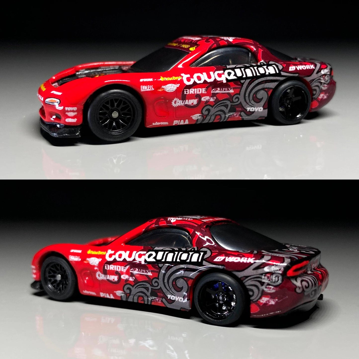 Need for Speed ProStreet Mazda RX7 Aki Kimura drift king White Toner Waterslide decals for 1:64 scale