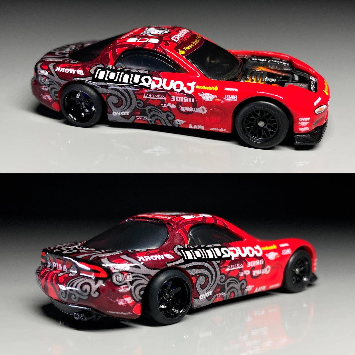 Need for Speed ProStreet Mazda RX7 Aki Kimura drift king White Toner Waterslide decals for 1:64 scale