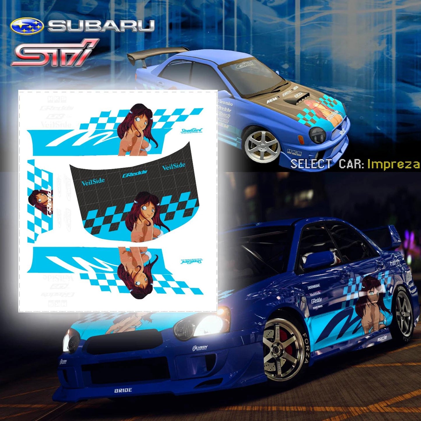 1:64 Street Racing Syndicate White Toner Waterslide decals for scale Skyline R34/ Mazda Rx7/ Subaru STi/ Toyota Supra/ Lexus