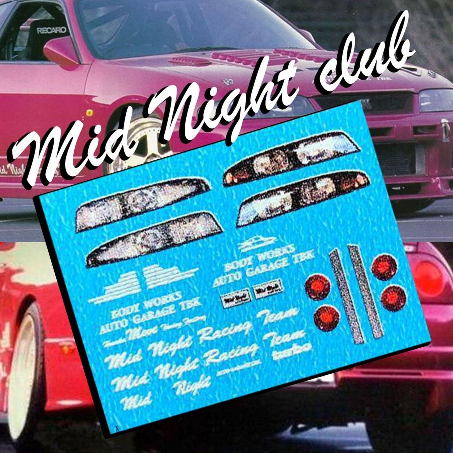 1/24 1/64 Mid Night Club Skyline R33 livery Waterslide decals