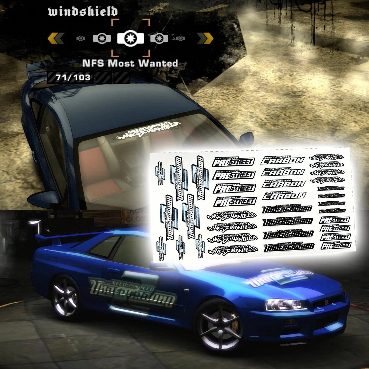 Need for Speed logos Waterslide decals for 1:64 scale