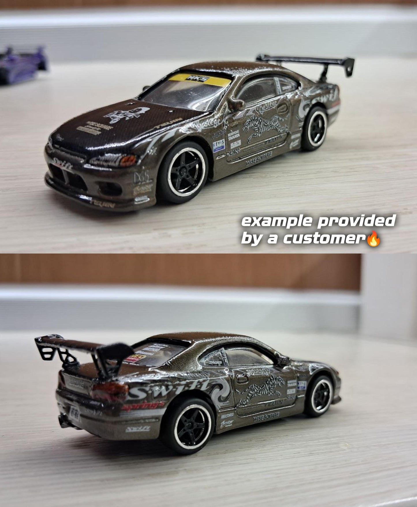1/64 1/24 Fast&Furious Sean's S15 White Toner Waterslide Decals