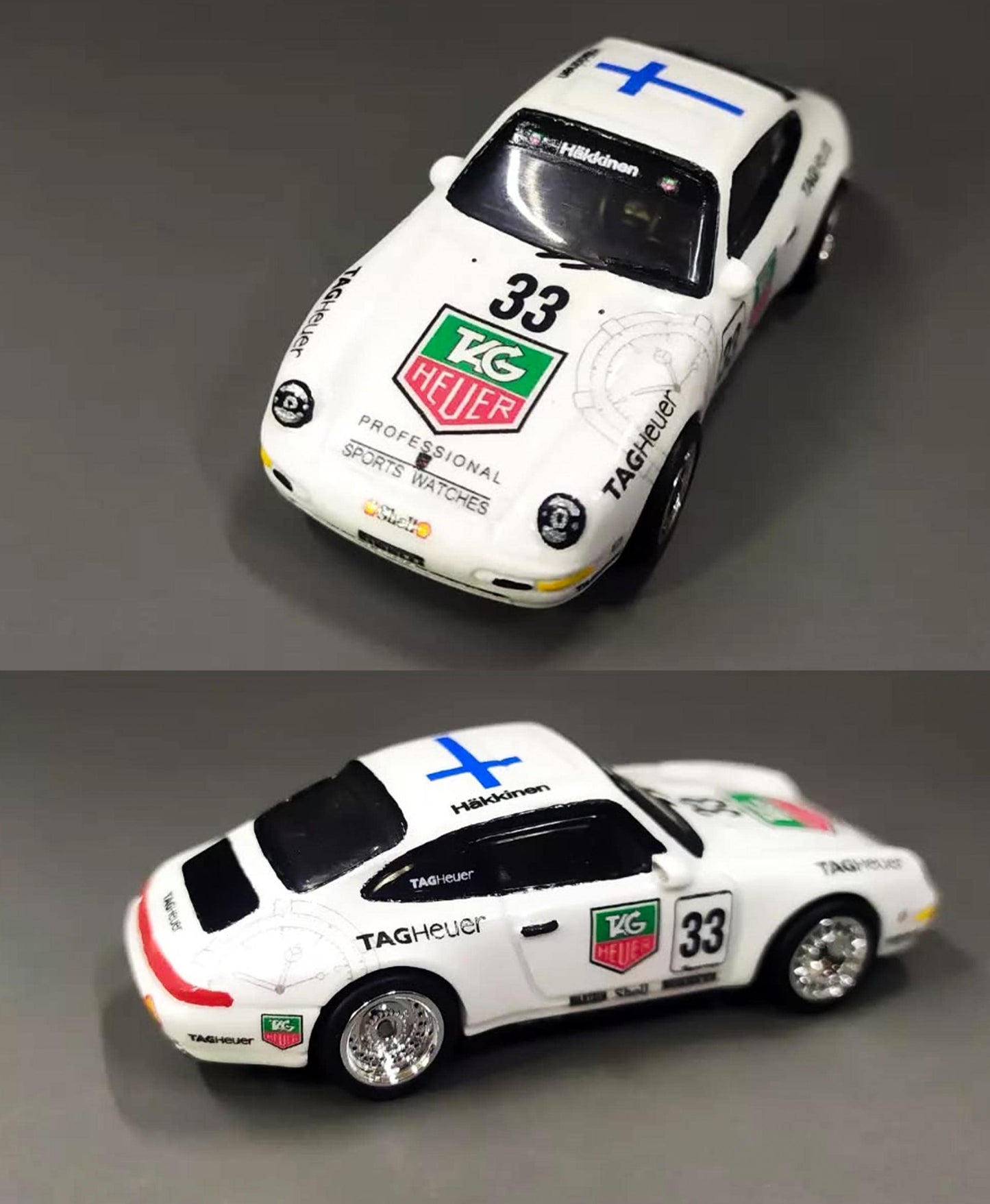 Porsche 911 Mika Häkkinen Tag Heurer Waterslide Decals 1:64 and 1/24 scale