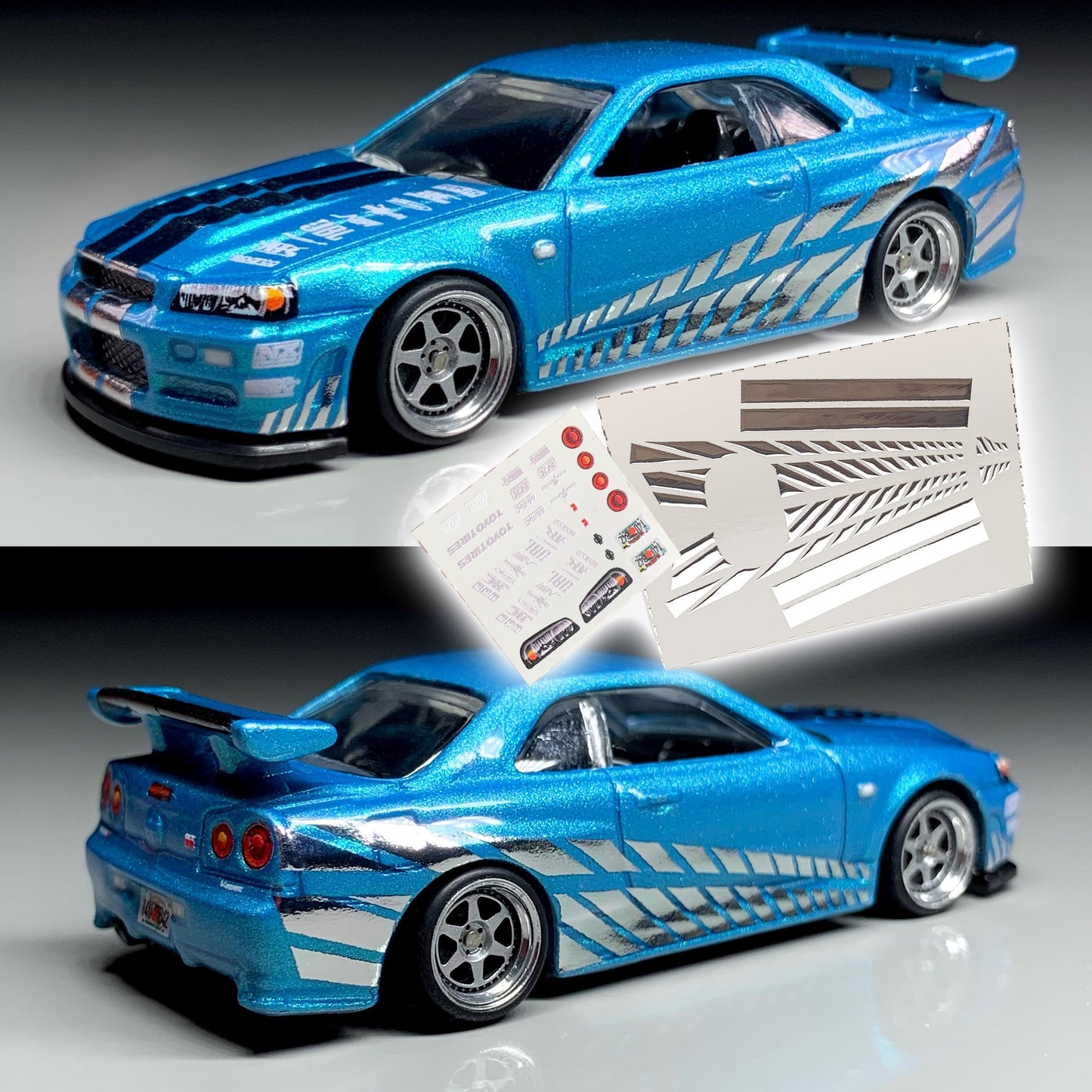 1/64 and 1/24 Extremely chromed Brian's Skyline R34