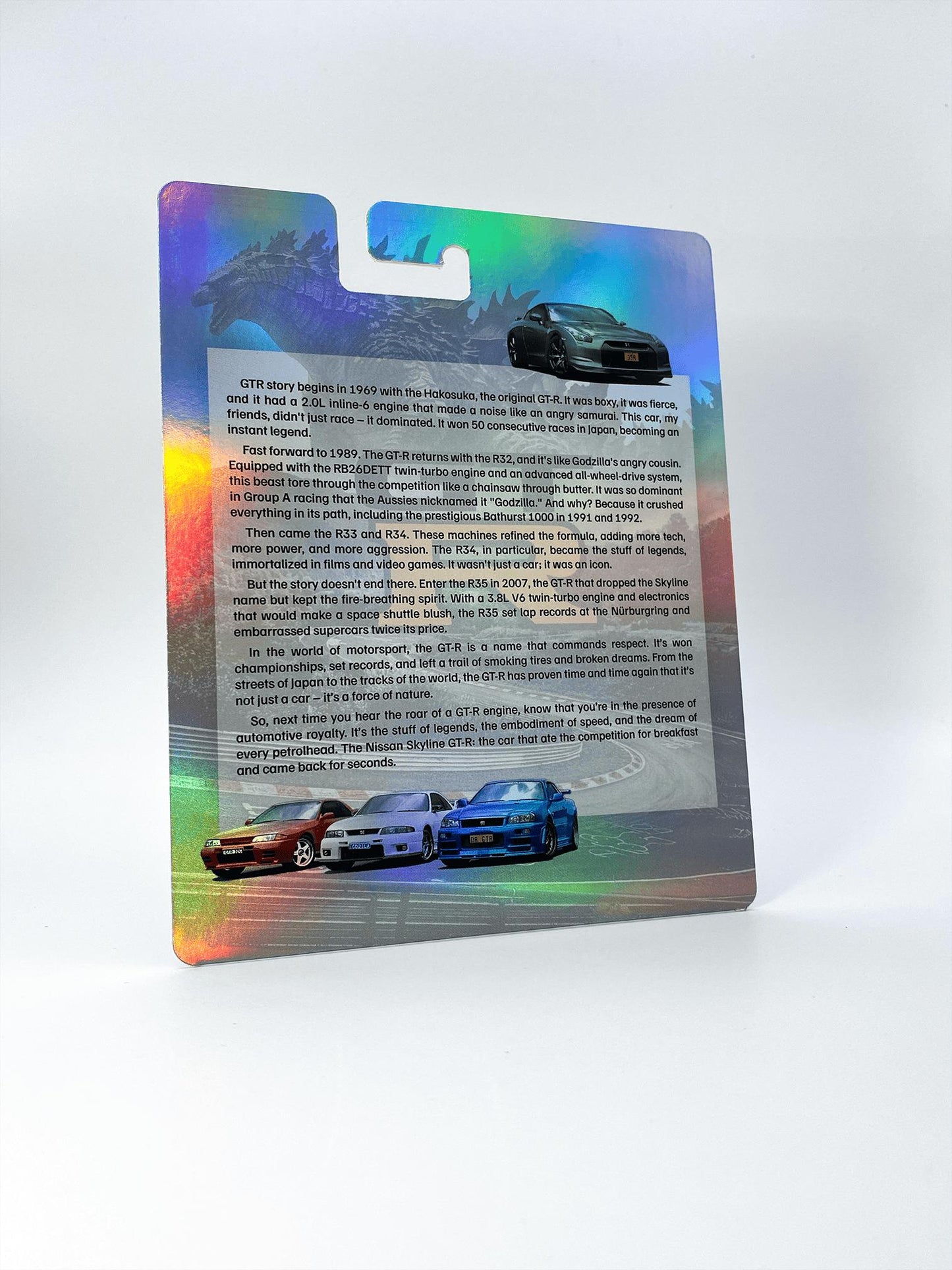 GodZilla GT-R Holographic foil CUSTOM Premium card for HW and other 1/64 models