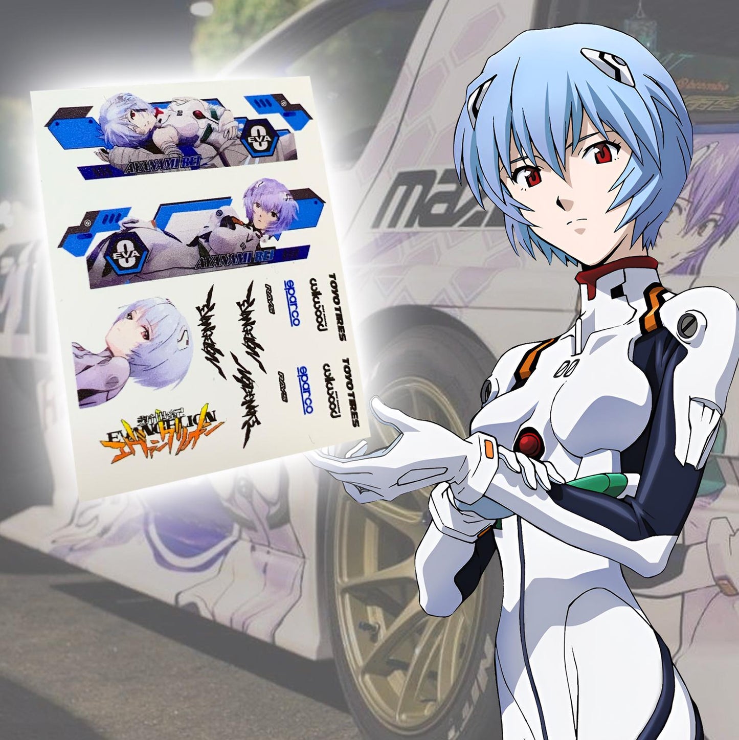 Evangelion Itasha Waterslide Decals for 1:64 models