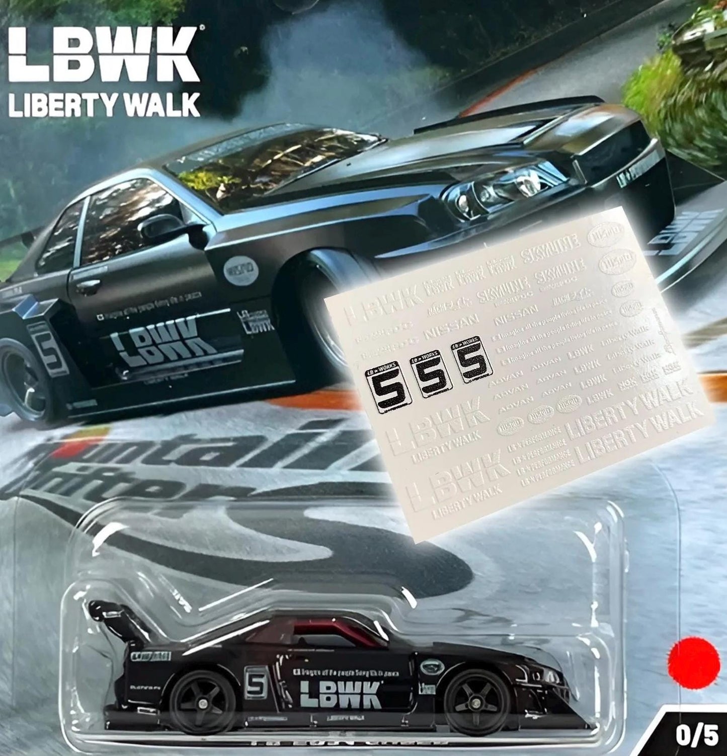 1/64 1/24 CHASE LBWK Super Silhouette Works R34 Skyline Liberty Walk livery
