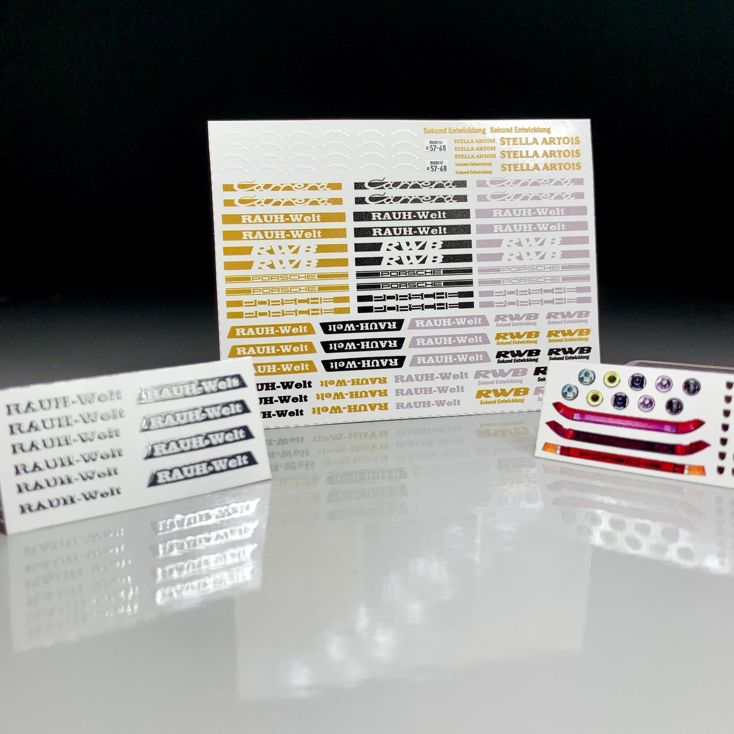 3 in 1 RWB Porsche 964 930 993 Waterslide decals for 1:64 models Rauh Welt Begriff livery