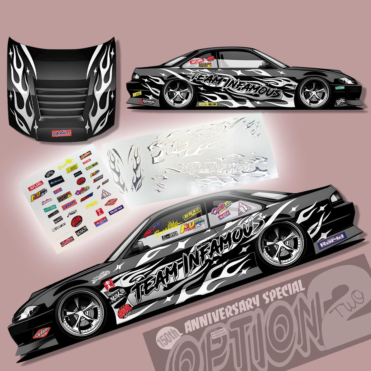 1/64 1/24 Street Style Drift Missile Livery for Nissan s13/s14/s15/180sx/Skyline Toyota Altezza/Supra/gt86/Mark/Soarer D1GP