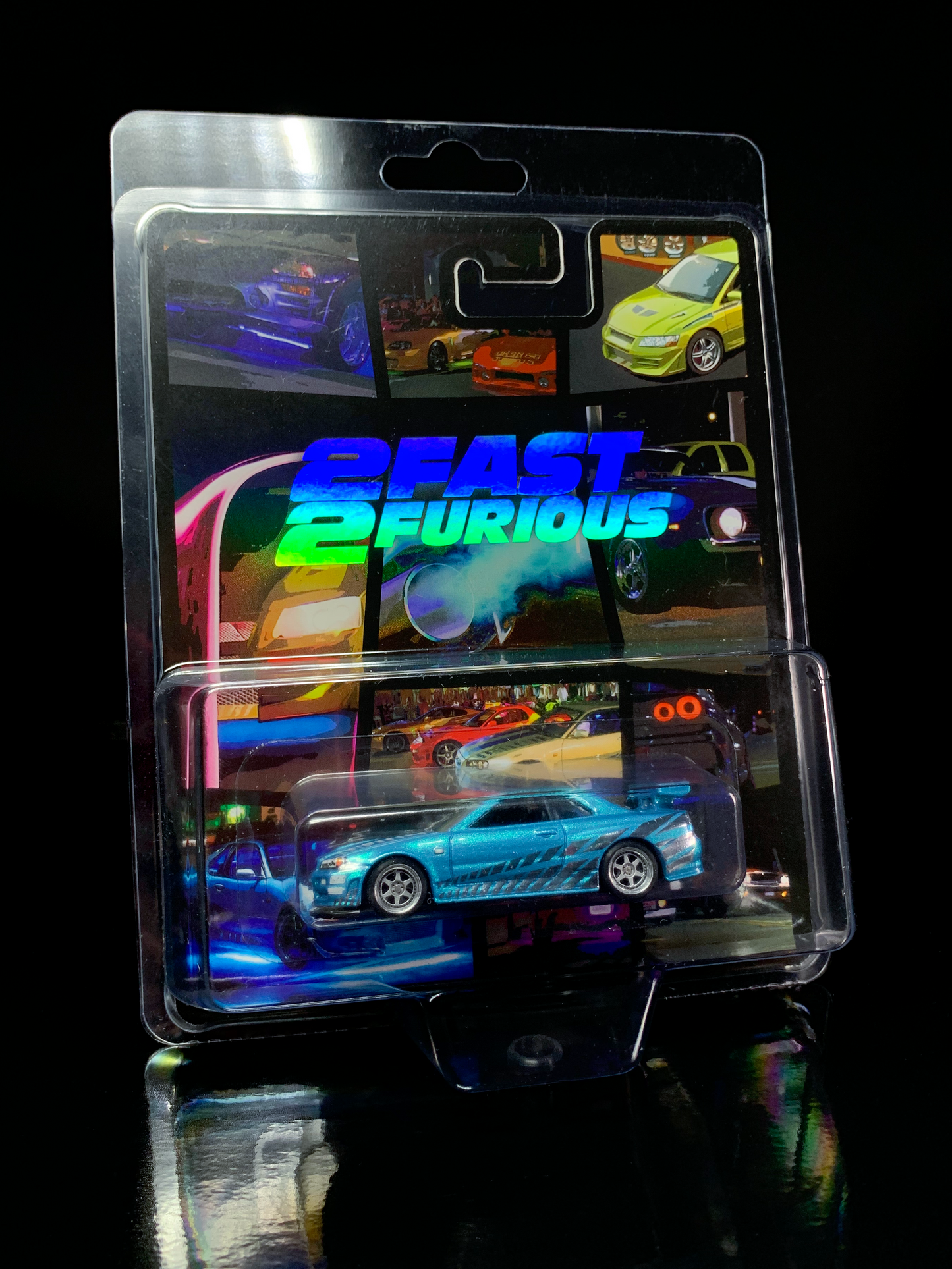 Brian O'conner's Nissan Skyline R34 Reversed Chromy 1:64 Hot Wheels Custom