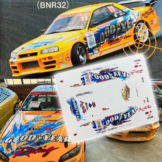 1/64 Bee R Nissan Skyline R32/34 D1GP drift livery White Toner Waterslide Decals