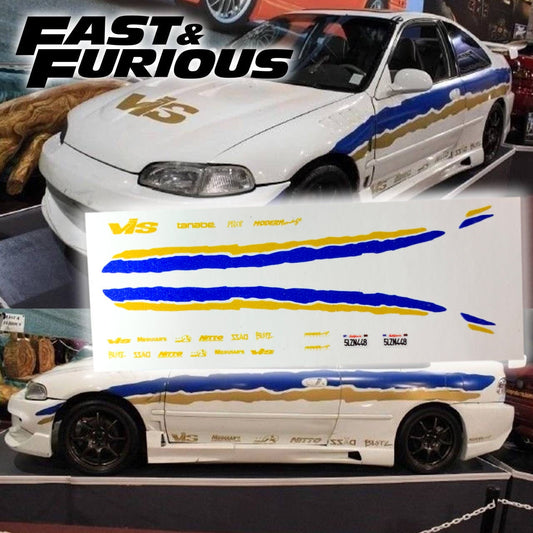 1/64 1/24 Fast&Furious Civic Waterslide Decals 1:64