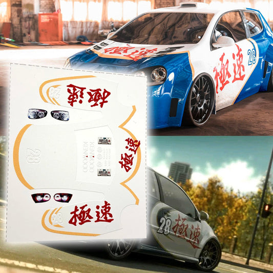 1:64 Need for Speed Most Wanted Sonny's VW Golf Waterslide decals for Matchbox