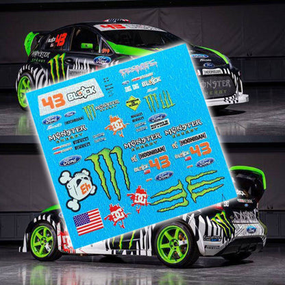 1/64 Hoonigan Ken Block Mustang Fiesta Escort White toner Waterslide decals for 1:64 scale HW