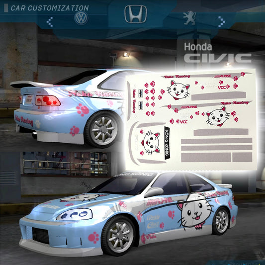 1/64 Need for Speed Samantha's Civic Waterslide decals for 1:64 scale