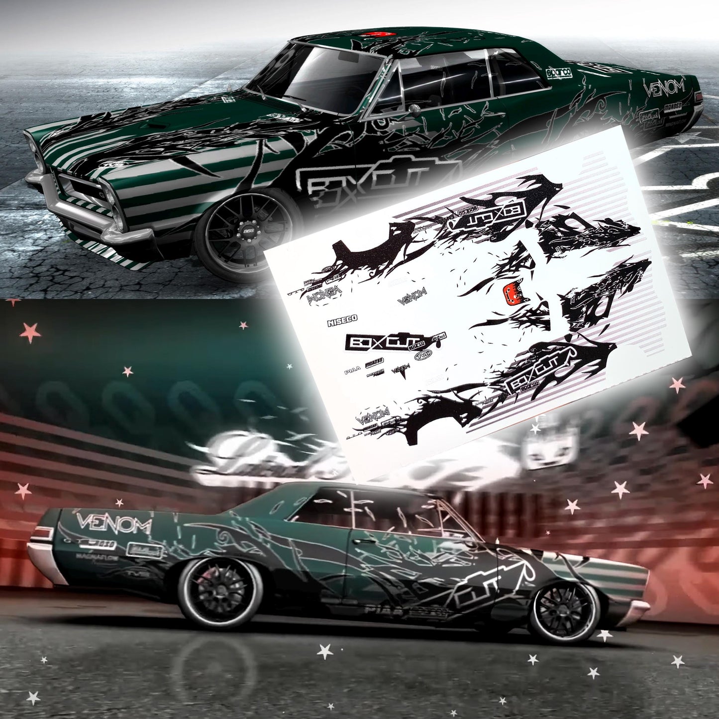 NFS ProStreet Nate Denver Pontiac GTO Waterslide Decals for 1:64 HW