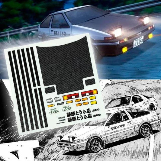 1/64 Initial D Fujiwara's Toyota AE86 Waterslide decals for 1:64 scale