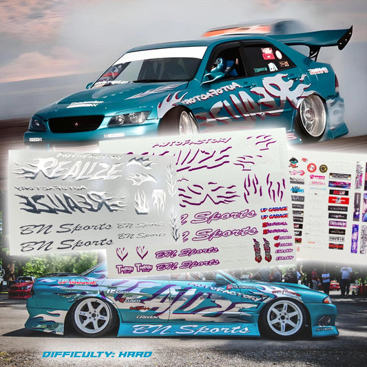 1/64 1/24 Team Realize Chrome Drift livery Waterslide decals for 1:64 scale
