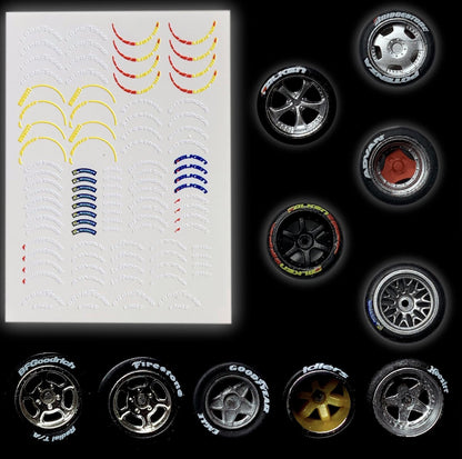 Tire Manufacturers logos 1:64 Waterslide Decals for premium/mainline wheels Tire stickers