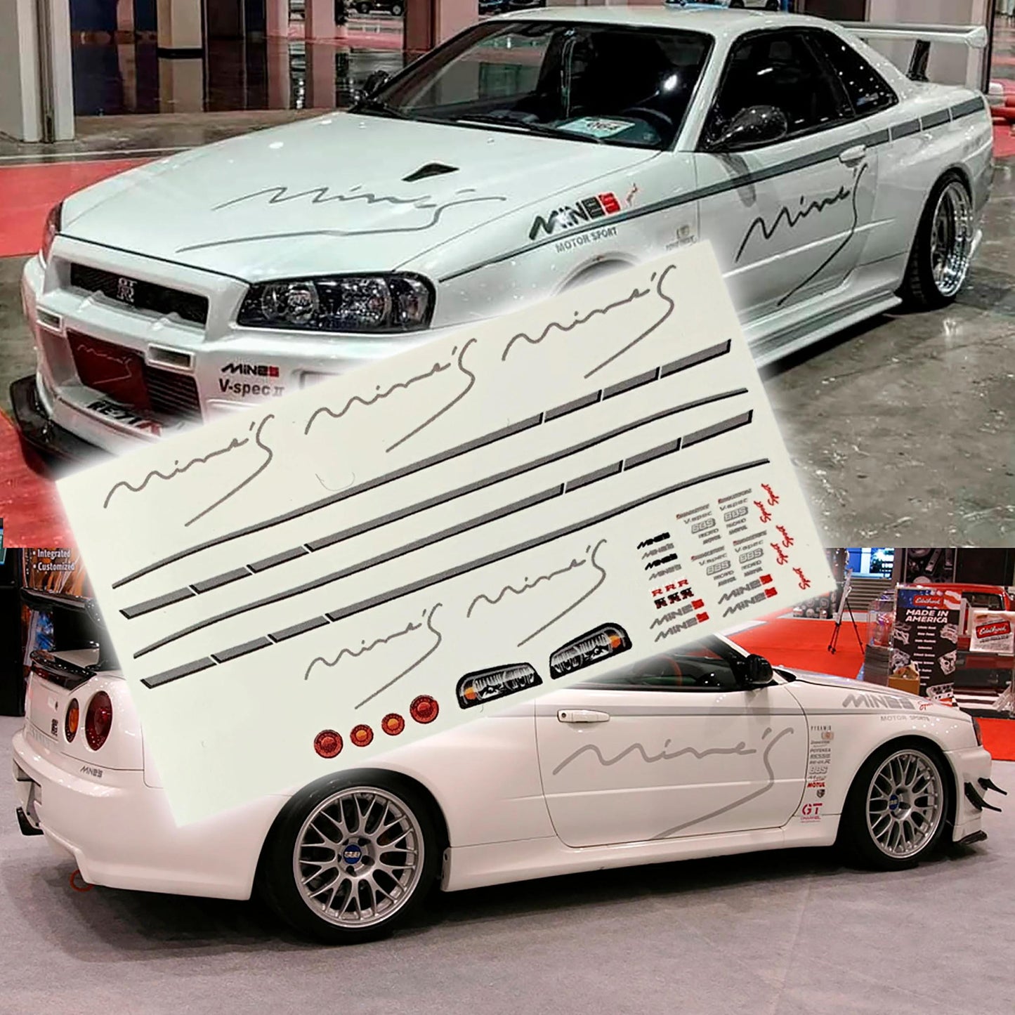 1/24 1/64 Nissan Skyline Mine's White Toner Waterslide decals