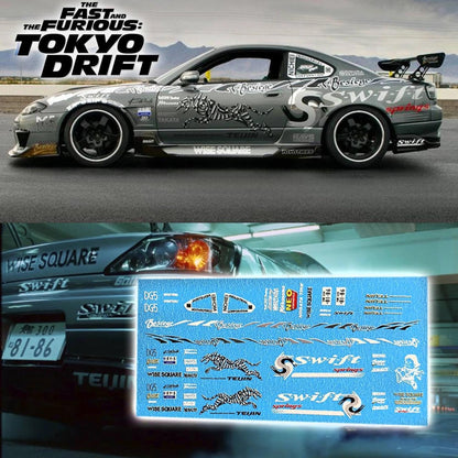 1/64 1/24 Fast&Furious Sean's S15 White Toner Waterslide Decals