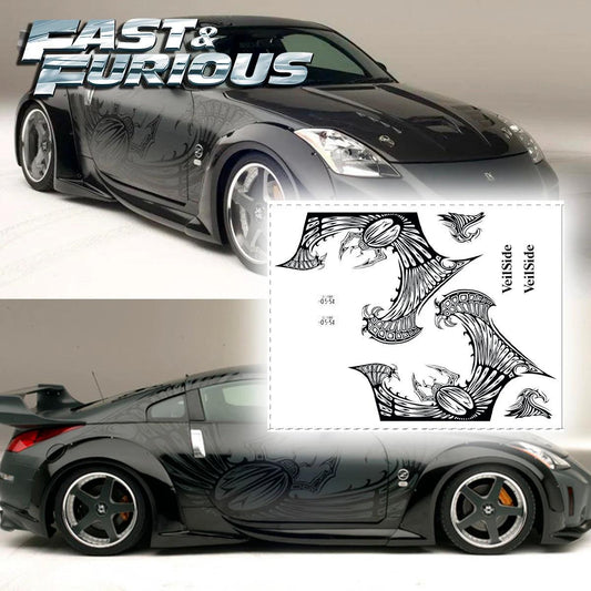 1/64 1/24 Fast&Furious DK's Tokyo Drift Veilside 350z White Toner Waterslide decals