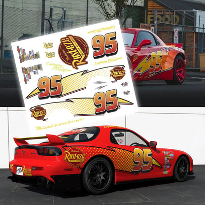 1/64 Lightning McQueen White Toner Waterslide decals for 1:64 scale Cars
