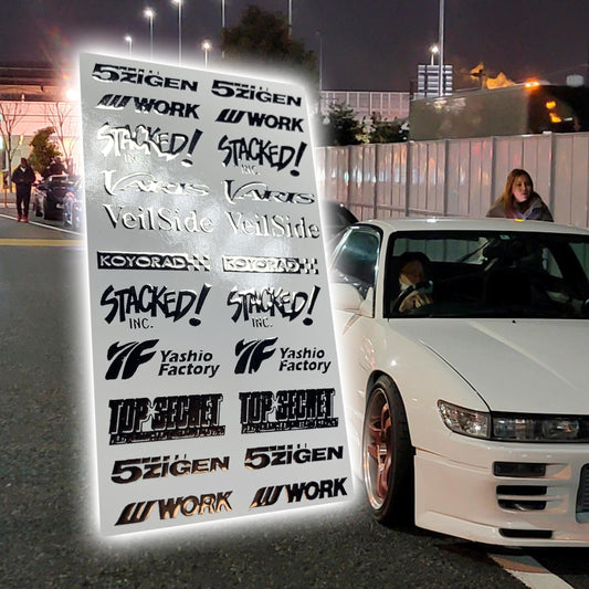 Chromed Tuners Manufacturers/Sponsors & perfomance sets Waterslide decals for 1:64 scale