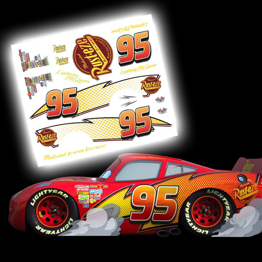 1/64 Lightning McQueen White Toner Waterslide decals for 1:64 scale Cars