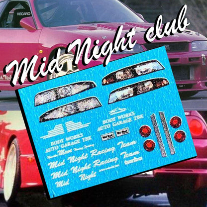 1/24 1/64 Mid Night Club Skyline R33 livery Waterslide decals