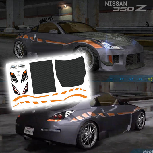 1/64 1/24 Melissa's Nissan 350z NFS Underground Waterslide decals