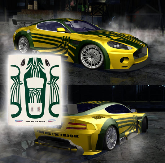 1:64 Need for Speed Most Wanted Ronnie's Aston Martin Waterslide decals for HW/Mtchbx models