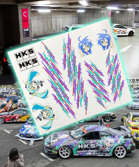HKS Itasha White toner Waterslide Decals for 1:64 models